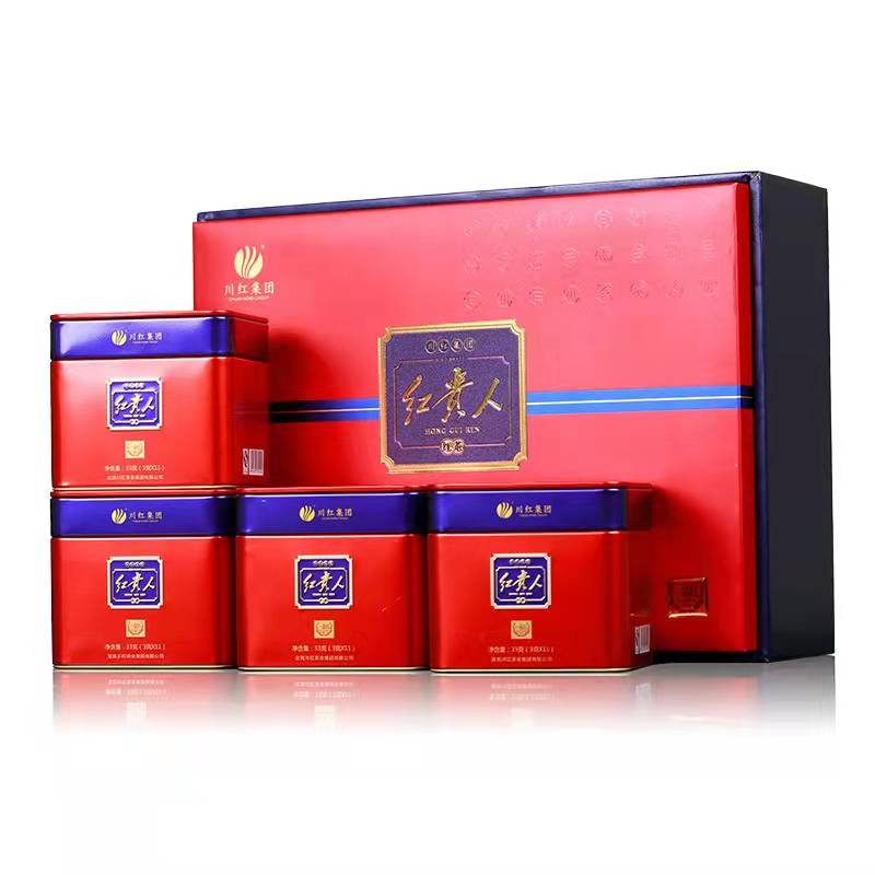 川红特级茶叶 工夫红茶小袋装 红贵人礼盒132g