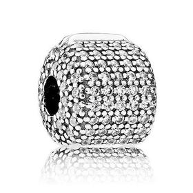 PANDORA/潘多拉 密镶柱型固定扣串珠 791873CZ 银色