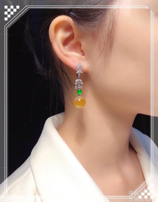 高冰黄翡珠子耳坠【39-2092901】具体价格微信咨询 商品图4