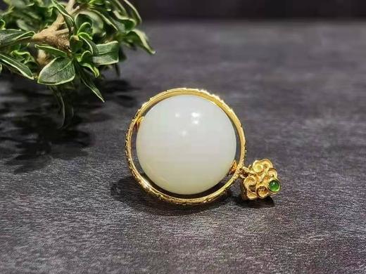 【御珠宫坊】金镶羊脂白玉转运珠 商品图3