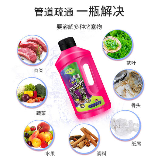 喜运亨 英国进口管道疏通剂下水道疏通剂1L 马桶除臭厨房地漏强力清洁疏通神器油污溶解不伤管道 英国进口管道疏通剂1L 商品图1
