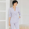 紫色长袖西装套装女气质时尚高端职业装女春秋修身西服正装 商品缩略图1