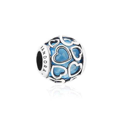 PANDORA/潘多拉 时尚心形花纹蓝色串珠 792036NBS 商品图1