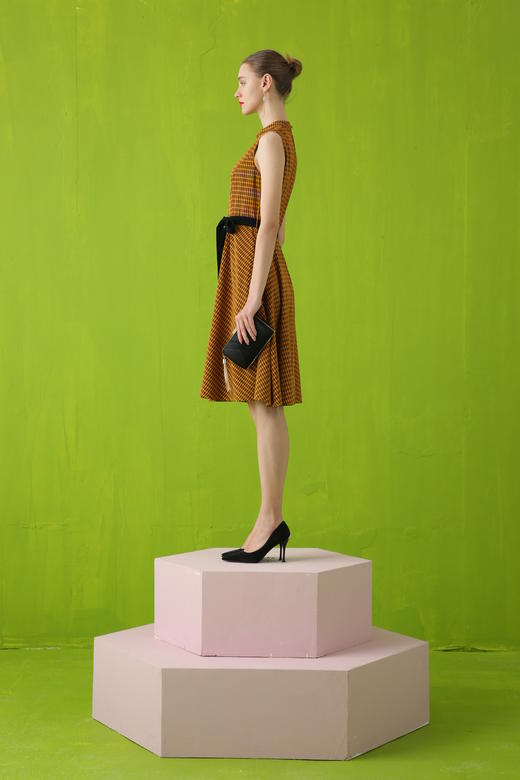 【伯妮斯茵】时尚简约格子印花连衣裙 LZ3S55 商品图10