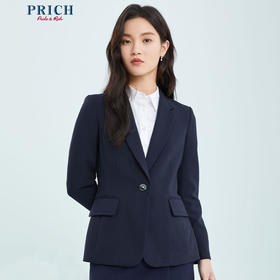 PRICH2022春款收腰设计感小众一粒扣职场百搭西装外套PRJKC1C02E