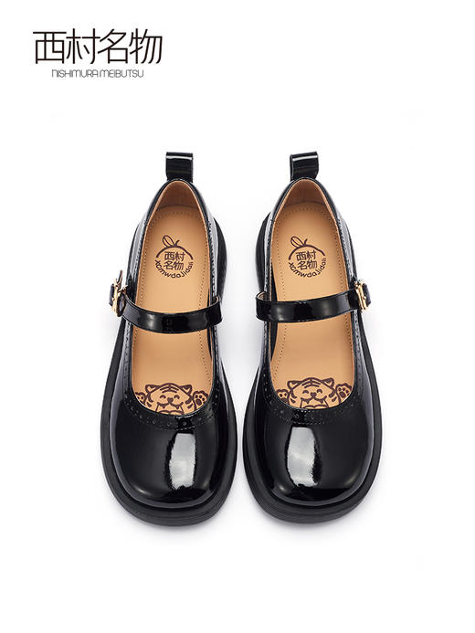 西村名物2022春季新款虎虎生威复古圆头玛丽珍鞋浅口女单鞋X22AE17161 商品图2