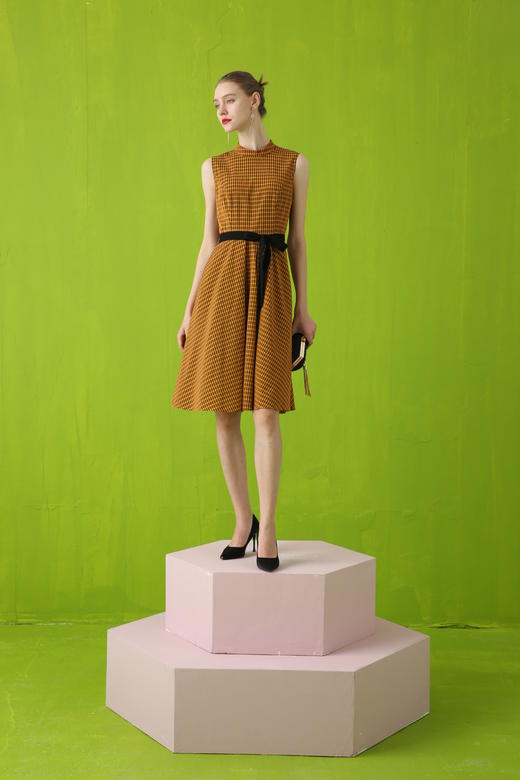 【伯妮斯茵】时尚简约格子印花连衣裙 LZ3S55 商品图5