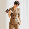 咖色西装套装女气质修身双排扣西服外套OL干练正装职场女装 商品缩略图2