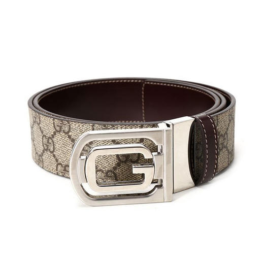 GUCCI 古驰 米咖色PVC 男士腰带 232835-KGDEK-9643 商品图0