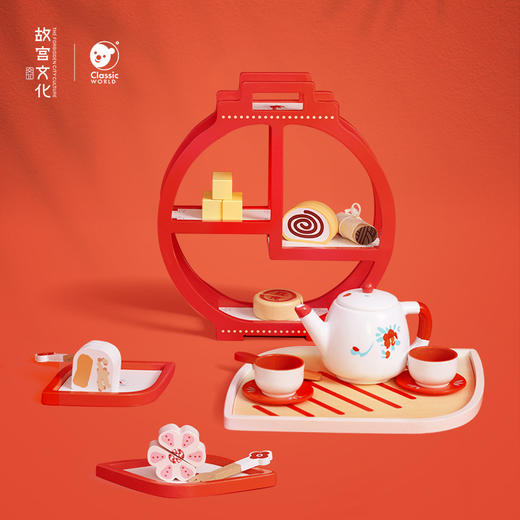 可来赛过家家故宫紫禁城系列下午茶木制玩具 商品图0