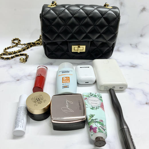 【百图lulu 好物】羊皮 金球小香风菱格链条 单肩  斜挎包 腋下包 商品图3