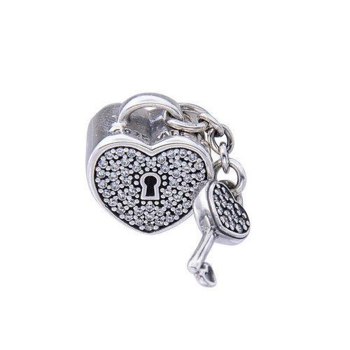 PANDORA/潘多拉 925银锆石爱心锁串饰 791429CZ 商品图1