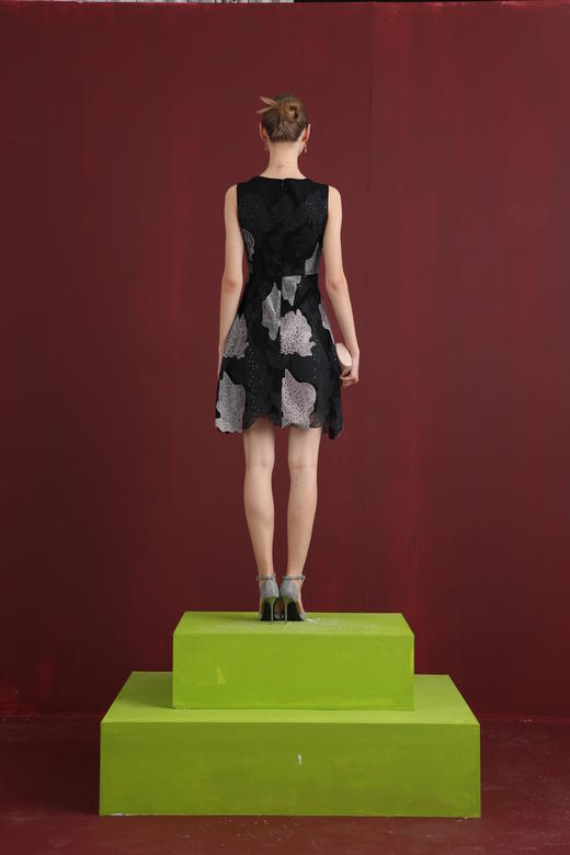 -【伯妮斯茵】贵气V领刺绣连衣裙  1S4077 商品图5