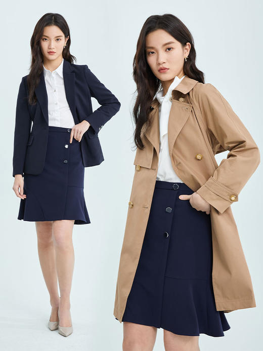 PRICH2022年冬季新款气质高腰显瘦A字包臀职场商务半身裙PRWHC1107M 商品图4