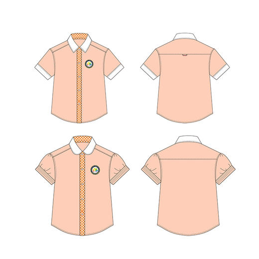 实验幼儿园-男女短袖衬衫 商品图0