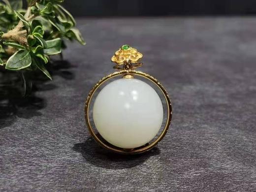 【御珠宫坊】金镶羊脂白玉转运珠 商品图6