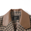 Lagogo拉谷谷2022新款西装领复古双排扣千鸟格外套女LAWW541A45 商品缩略图2
