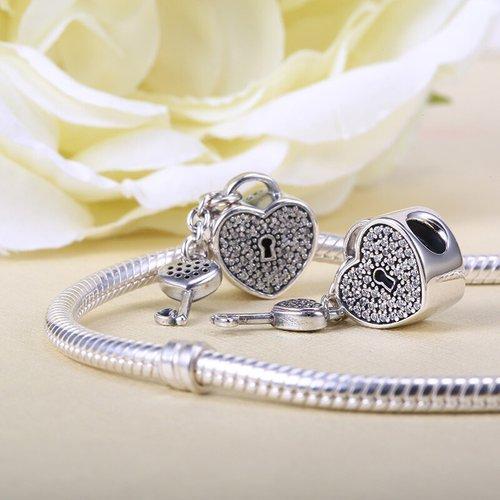 PANDORA/潘多拉 925银锆石爱心锁串饰 791429CZ 商品图4