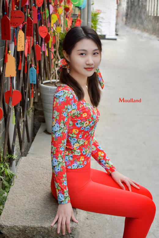 爆款好货 V领长袖-大红牡丹 商品图2