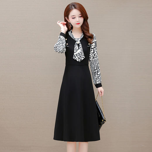 YWE KDY21A8801气质优雅长袖印花连衣裙 商品图3