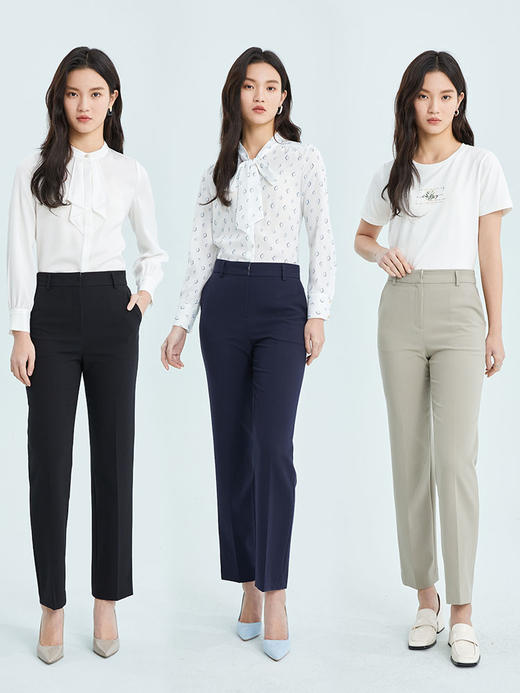 PRICH2022年春季新款气质高腰显瘦直筒职场正装西装裤子PRTCC1101E 商品图2