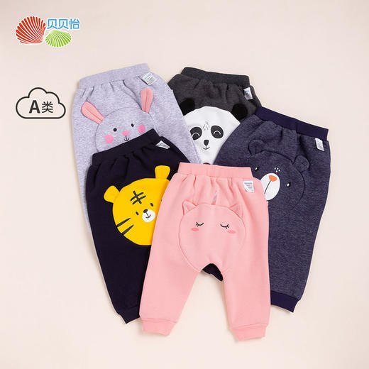 贝贝怡保暖加绒PP裤中腰外穿洋气不可开裆小清新秋冬款 商品图0