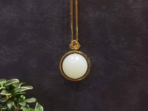 【御珠宫坊】金镶羊脂白玉转运珠 商品图1