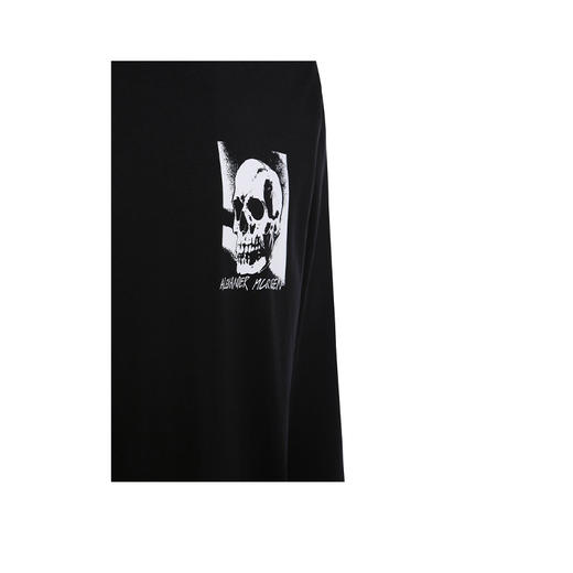 ALEXANDER MCQUEEN 亚历山大.麦昆 男士棉质骷髅印花圆领长袖T恤 黑色 682524 QSZ69 0901 商品图1