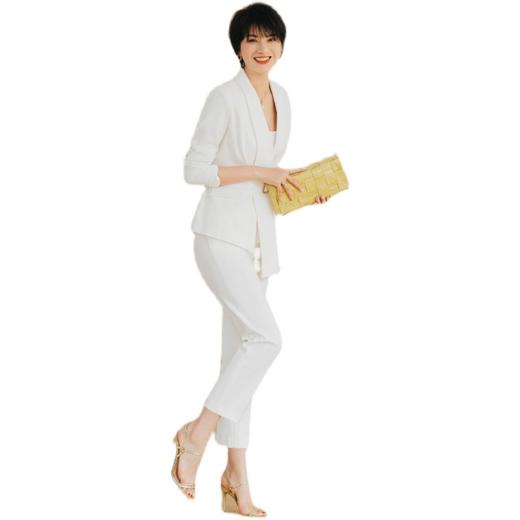 白色西装套装女秋冬长袖不规则高端气质商务职业装西服外套 商品图4