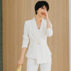 白色西装套装女秋冬长袖不规则高端气质商务职业装西服外套 商品缩略图3