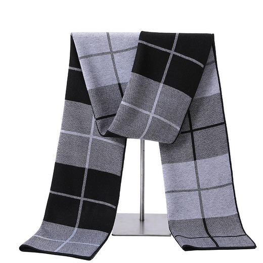 【男士围巾】-韩版冬季保暖加厚商务针织仿羊绒围脖 商品图2