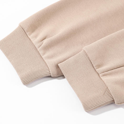 Lagogo拉谷谷2022春新款驼色圆领套头宽松显瘦卫衣女长袖休闲上衣LAEE411A01 商品图3