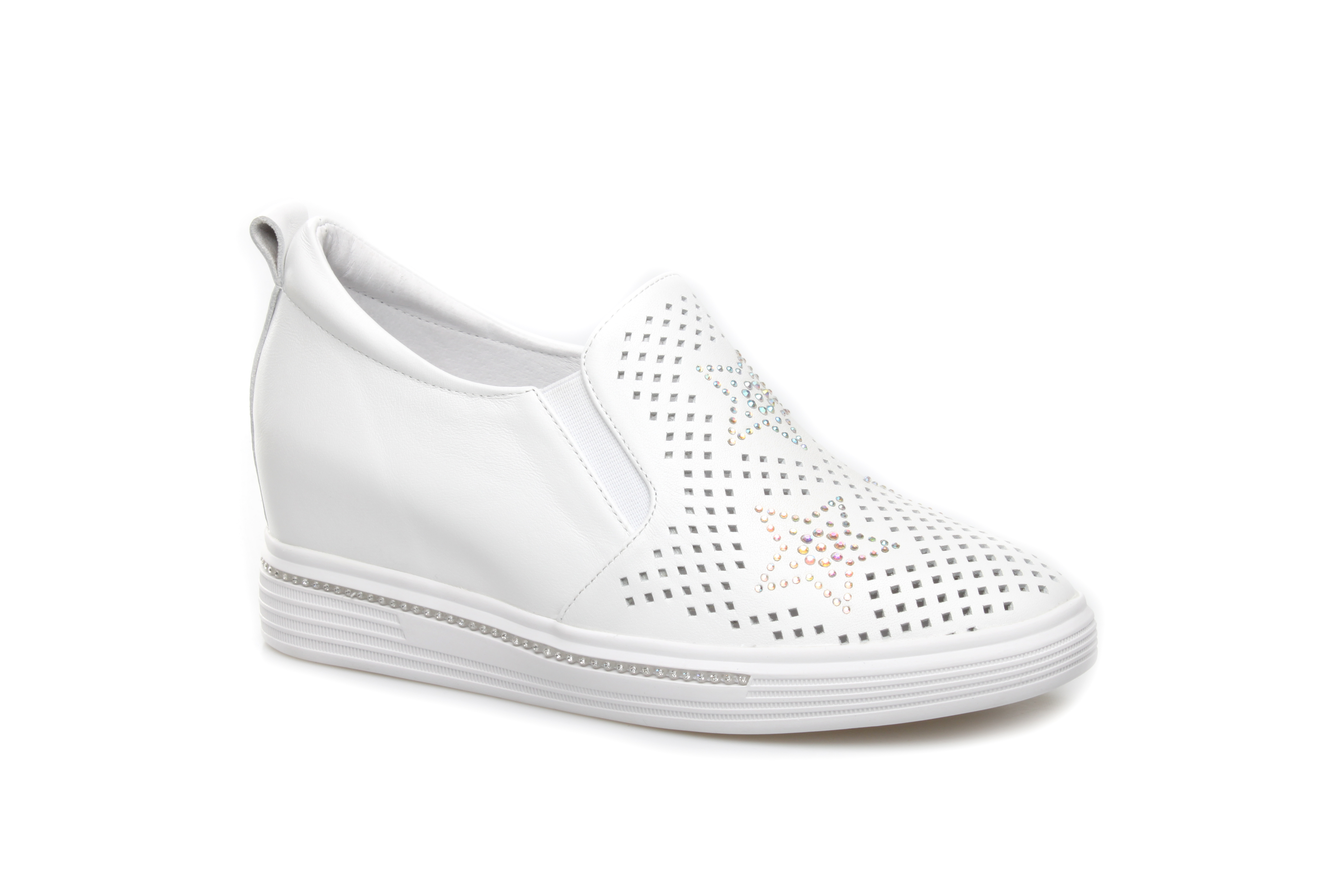 豪麟名鞋奥莱迪嘉女装牛皮革时尚休闲鞋DJXXO21WX205白色  原价1660元