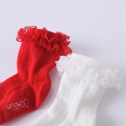 英氏22春季新品婴儿花边松口袜女童舒适透气四季袜子YIWCJ02057A 商品图1