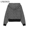 Lagogo拉谷谷2022新款连帽抽绳撞色字母印花卫衣女LAEE471A03 商品缩略图1