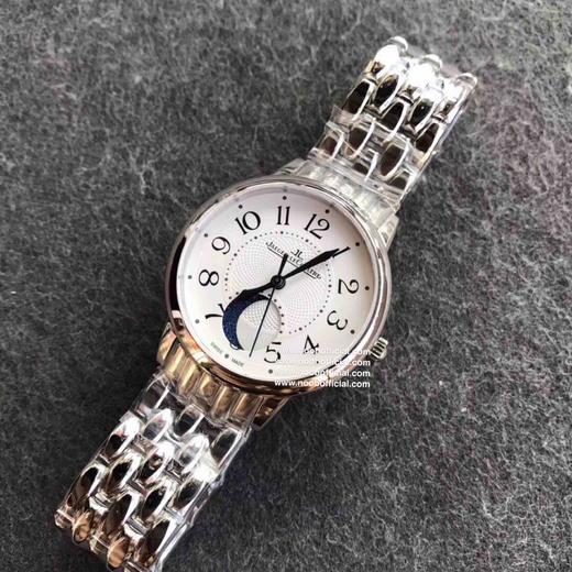 2017日内瓦表展新款积家约会系列大月相女士腕表，34x11mm，西铁城9015改cal.935A自动机械机芯，316精钢表壳，蓝宝石镜面，钢带或皮带可选，折叠扣，防水30米 商品图5