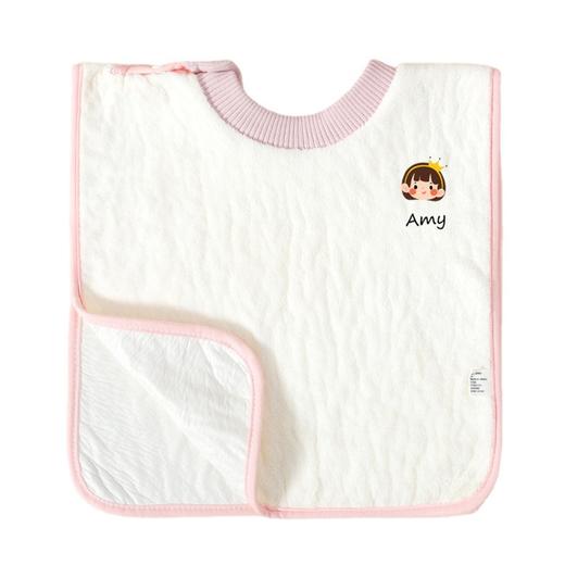 【可拆卸口水巾 】儿童洗漱巾 宝宝刺绣口水巾幼儿园宝宝洗脸巾防水围兜婴幼儿 围嘴-QA 商品图4