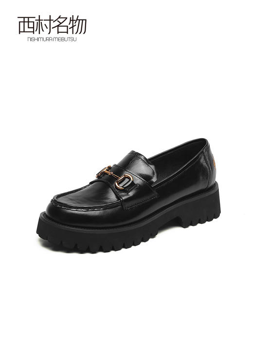 西村名物2022春季新款虎虎生威英伦风松糕厚底乐福鞋小皮鞋X22AM17481 商品图2
