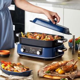 摩飞2代多功能料理锅MR9099电蒸煮炒煎多用锅家用涮火锅烤肉一体