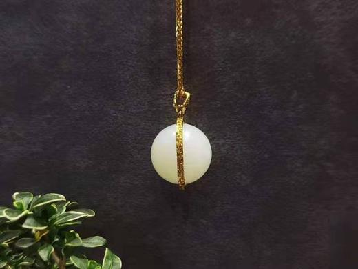 【御珠宫坊】金镶羊脂白玉转运珠 商品图2