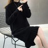 GO9P 中长款仿水貂绒毛衣冬新款打底衫加厚针织蕾丝毛衣裙 商品缩略图7