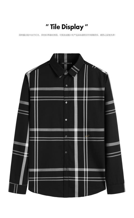 太平鸟男装 衬衫休闲时尚潮流舒适拼色B1CAC1X30 商品图0