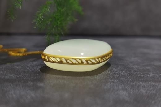 【御珠宫坊】金镶羊脂白玉无事牌 商品图6