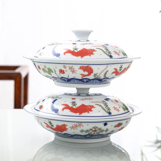 青花五彩鱼藻纹26头餐具 商品图5