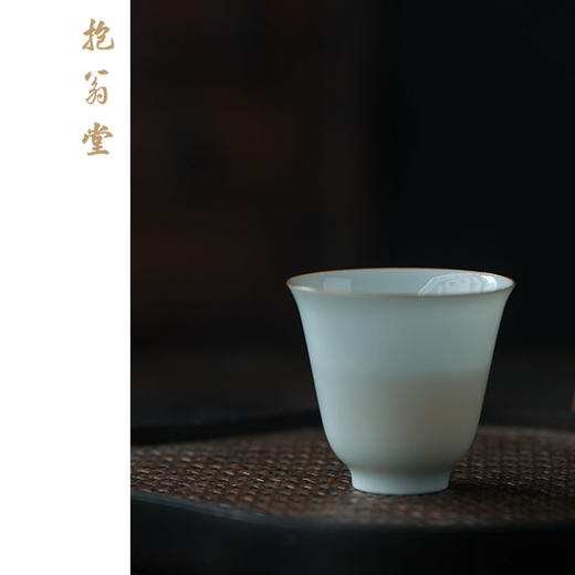 景德镇抱翁堂手工茶杯单个薄胎陶瓷青白釉小铃铛单杯 商品图0