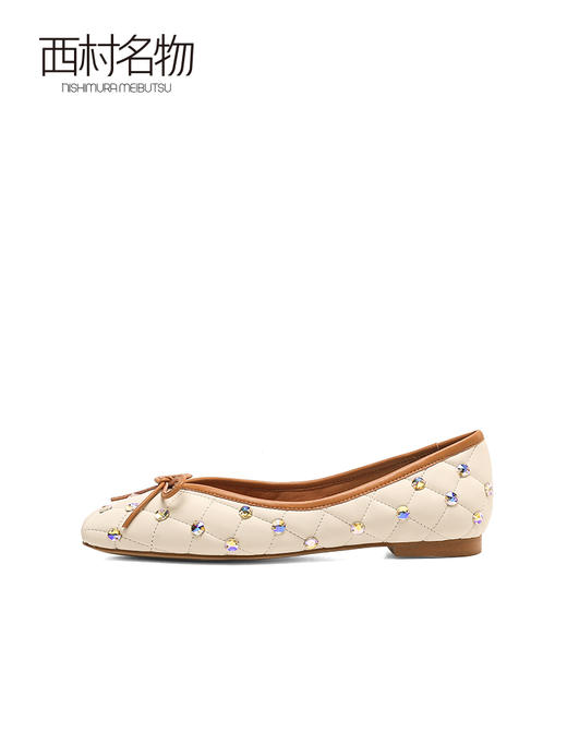 西村名物2022春季新款女单鞋蝴蝶结晚晚风温柔鞋平底奶奶鞋19231 商品图1