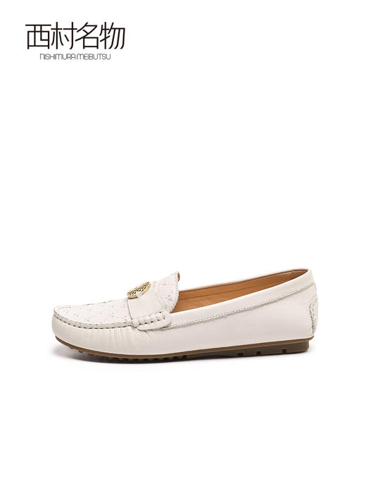西村名物2022春季新款休闲平底豆豆鞋浅口舒适软皮乐福鞋女T22AM17291 商品图1