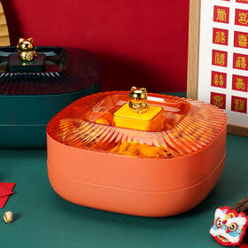 轻奢旋转果盘 结婚过年糖果盒坚果干果盘 多层客厅茶几瓜子零食盘