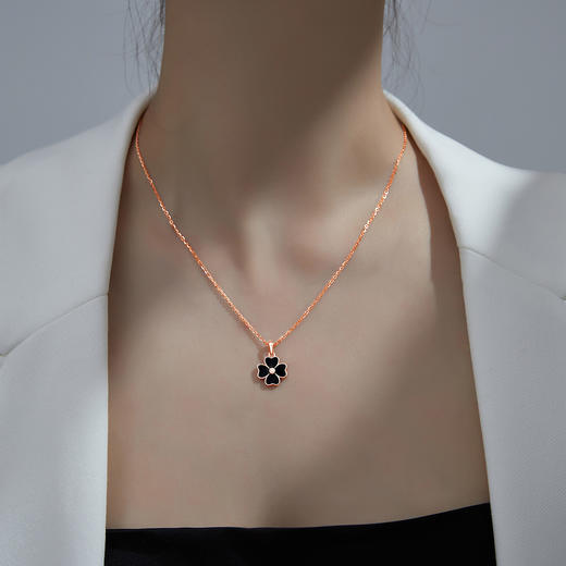 Winy999足银恋心四叶草项链送女友闺蜜节日生日礼物 商品图6