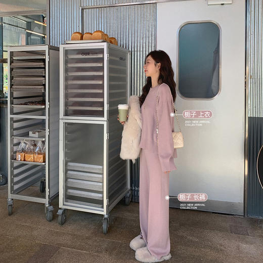 金蘑菇菇【舒芙蕾登机套装】好打理的羊毛～披个外套出门针织套装 商品图2